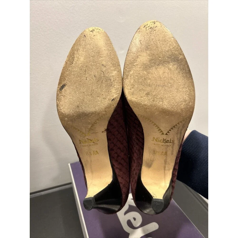 VINTAGE NICKELS LEATHER PUMP Heel MADE IN ITALY Size 8.5 AA With Box
